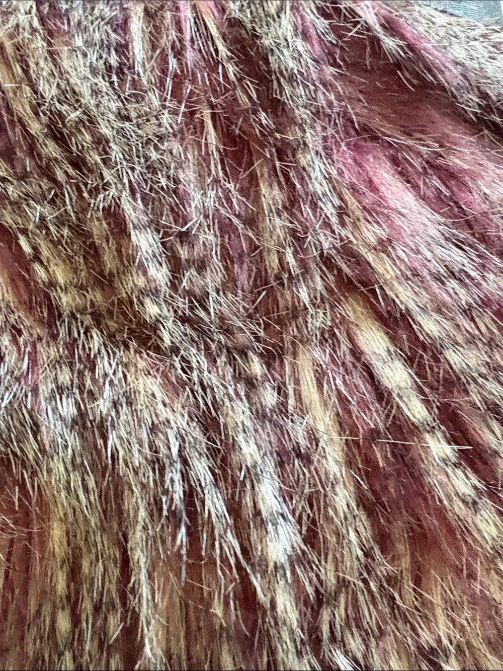 Threshold Faux Fur Throw - Burgundy and Gray Mix